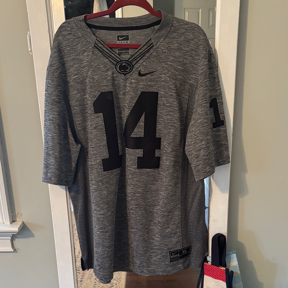 Penn State Nike Gray Men's Team Jersey with Black Number 14